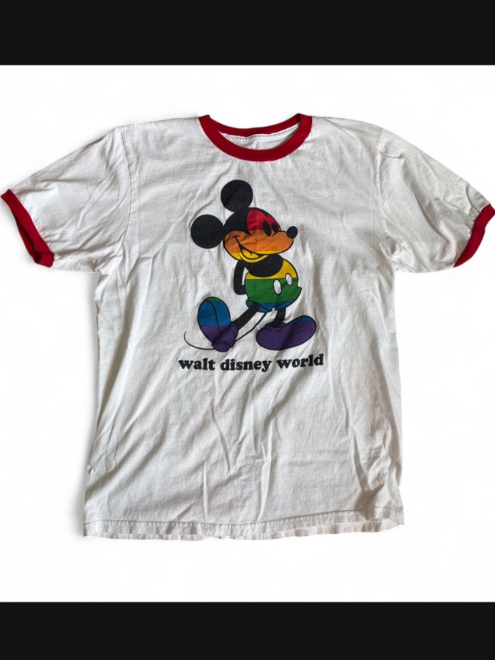 Vintage Y2K Disney Pride Mickey Mouse Rainbow Graphic T-Shirt Walt Disney World